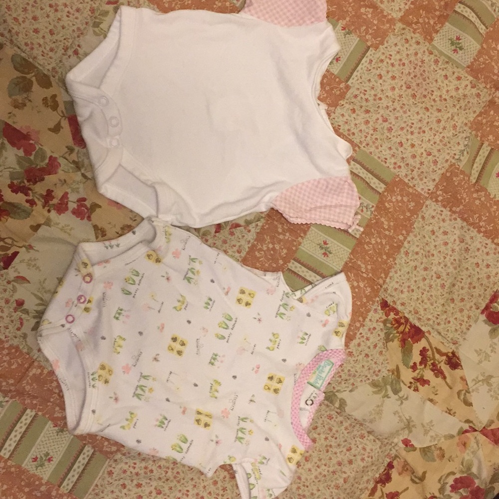 Pink & White Onsie tops